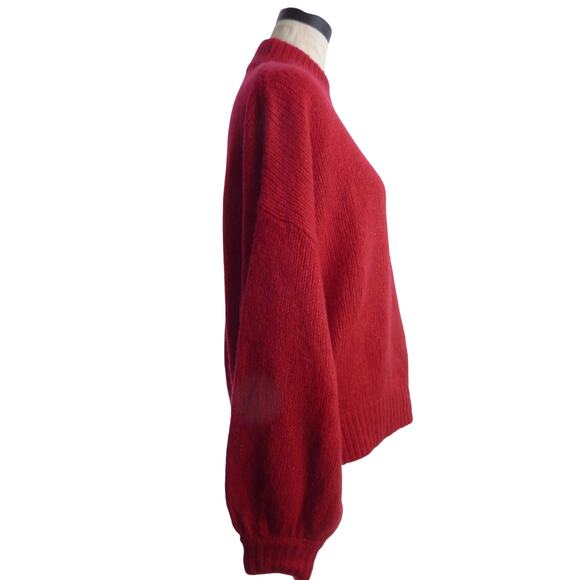 NWT Nadaam Airspun Mockneck Red Sweater Wool Cashmere Blend Size Small - Picture 3 of 7